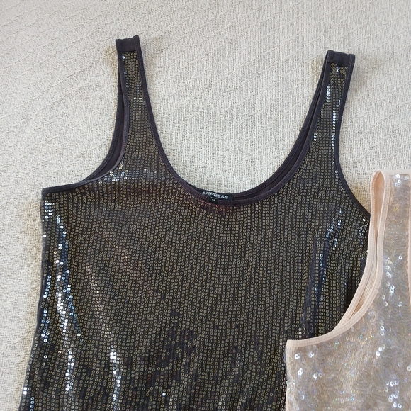 express ♡ 2 sexy basic sequin tabk tops - Picture 2 of 8